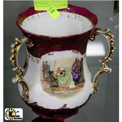3 HANDLED LOVING CUP ANTIQUE DEATH OF KING LEAR