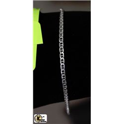 T. ITALY .925 SILVER FIGARO BRACELET 7"