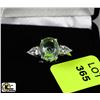 Image 1 : LARGE GREEN QUARTZ .925 SILVER RING SIZE 7