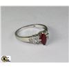 Image 1 : VINTAGE GARNET .925 SILVER RING SIZE 7