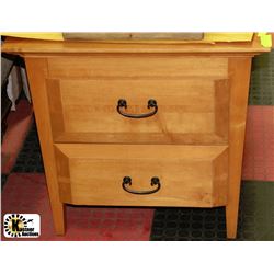 SOLID WOOD 2 DRAWER NIGHT TABLE