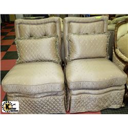 PAIR OF GAUGIN  ARMLESS COLLECTION  CHAIRS