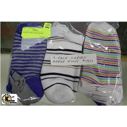 9 PACK LADIES ANKLE SOCKS