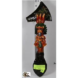 GUERRERO AZTECA WARRIOR -WOODEN OBSIDIAN STONE