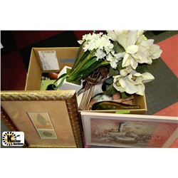 BOX OF ASSORTED BATHROOM DECOR