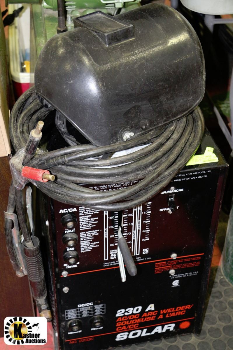 SOLAR 230 AMP ACDC ARC WELDER WITH HELMET