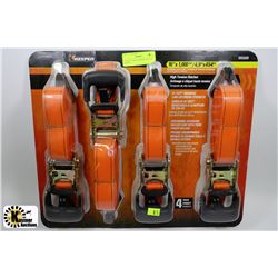 PACK OF 4 HIGH TENSION RATCHET STRAPS