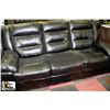 Image 2 : NEW BLACK LEATHERETTE RECLINING SOFA AND LOVE