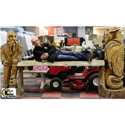 CHAINSAW CARVING VIKING & DRAGON W/BENCH
