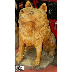 CHAINSAW CARVING WOLF 30"H