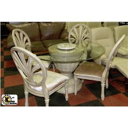 PEDESTAL DININGROOM TABLE & 4 CHAIRS