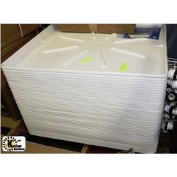 LOT OF 42 WHITE PLASTIC WASHER PANS NEW IN BOX