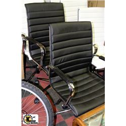 PAIR OF BLACK AND CHROME HYDRAULIC LIFT OFFICE