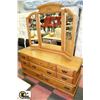 Image 1 : SOLID WOOD 8 DRAWER DRESSER WITH MIRROR