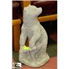 Image 1 : CEMENT STANDING GRIZZLEY BEAR WITH CUB 10"X19"