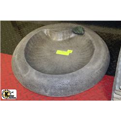 CEMENT GROUND BIRDBATH PAINTED 20"H