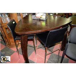 SHOWHOME TRIANGULAR BAR TABLE WITH 3 STOOLS