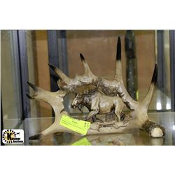 FAUX MOOSE DESIGN ANTLER DISPLAY ORNAMENT