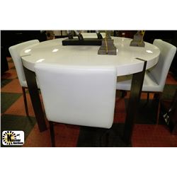 SHOWHOME WHITE ROUND KITCHEN TABLE WITH 4