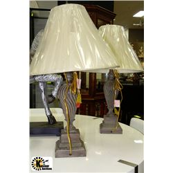 PAIR OF PEWTER COLORED TABLE LAMPS