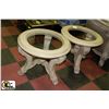 Image 2 : DESIGNER GLASSTOP ROUND COFFEE AND 2 END TABLES