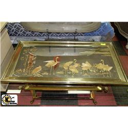 LARGE MIRROR WITH GOLD BIRDS AND TREES