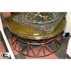 SHOWHOME ALL METAL ROUND COFFEE TABLE