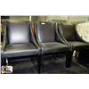 Image 1 : SET OF 3 BLACK LEATHERETTE NAILHEAD SIDECHAIRS