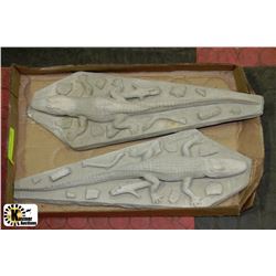 PAIR OF CEMENT ALLIGATORS 16" LONG