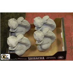 LOT OF 4 CONCRETE SQUIRRELS 5"