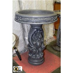 CEMENT GARGOYLE BIRDBATH PAINTED 22"X17"