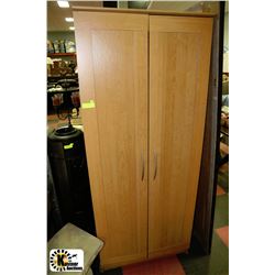 WOOD 5-SHELF, 2 DOOR STORAGE CABINET