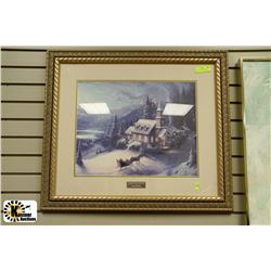 THOMAS KINKADE SUNDAY EVENING SLEIGHRIDE FRAMED