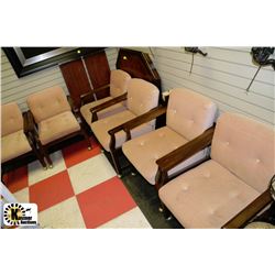 CHERRY WOOD KITCHEN TABLE W/ 6 MATCHING CHAIRS