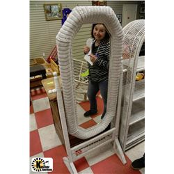 WHITE WICKER CHEVELLE MIRROR