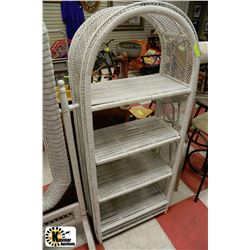 WHITE WICKER SHELF