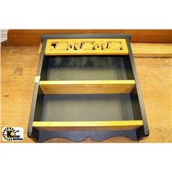 WOOD CARVED SPICE RACK