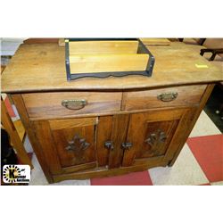 ANTIQUE OAK WASH STAND