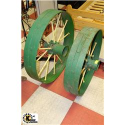 PAIR OF CAST IRON TRACTOR TIRES