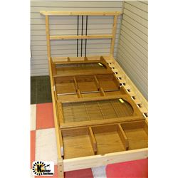 SOLID WOOD SINGLE BEDFRAME & HEADBOARD