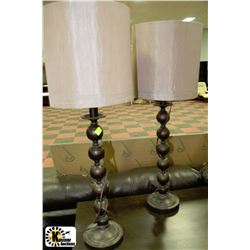 PAIR OF METAL SHOWHOME LAMPS 33" HIGH