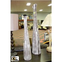 PAIR OF LARGE SHOWHOME VASES 39" & 30" HIGH