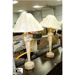 PAIR OF TALL TABLE LAMPS WITH SHADES
