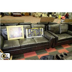 NEW CHARCOAL GREY LEATHERETTE 83" SOFA  AND
