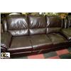 Image 3 : ESPRESSO LEATHERETTE RECLINING 89" SOFA