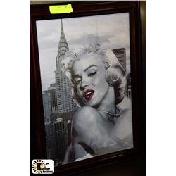 3 POSE 3-D MARILYN MONROE FRAMED PICTURE 17" X 23"