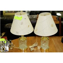 PAIR OF CRYSTAL PINWHEEL LAMPS WITH SHADES