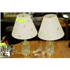 Image 1 : PAIR OF CRYSTAL PINWHEEL LAMPS WITH SHADES