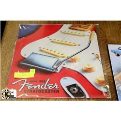 FENDER STRATOCASTER TIN SIGN NEW IN PLASTIC