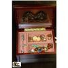 Image 1 : ROSEWOOD JEWELLERY BOX WITH CONTENTS